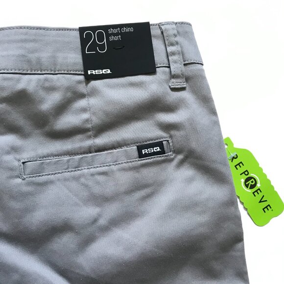 NWT RSQ Short Chino Shorts Mens 29 Gray 7" Inseam Well Above the Knee Cotton NEW - Picture 10 of 12